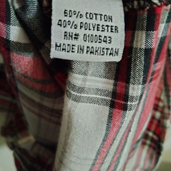 Evolution in Design Long Sleeve Button Down Shirt Sz 2XL White Red Black Patches - Picture 7 of 8